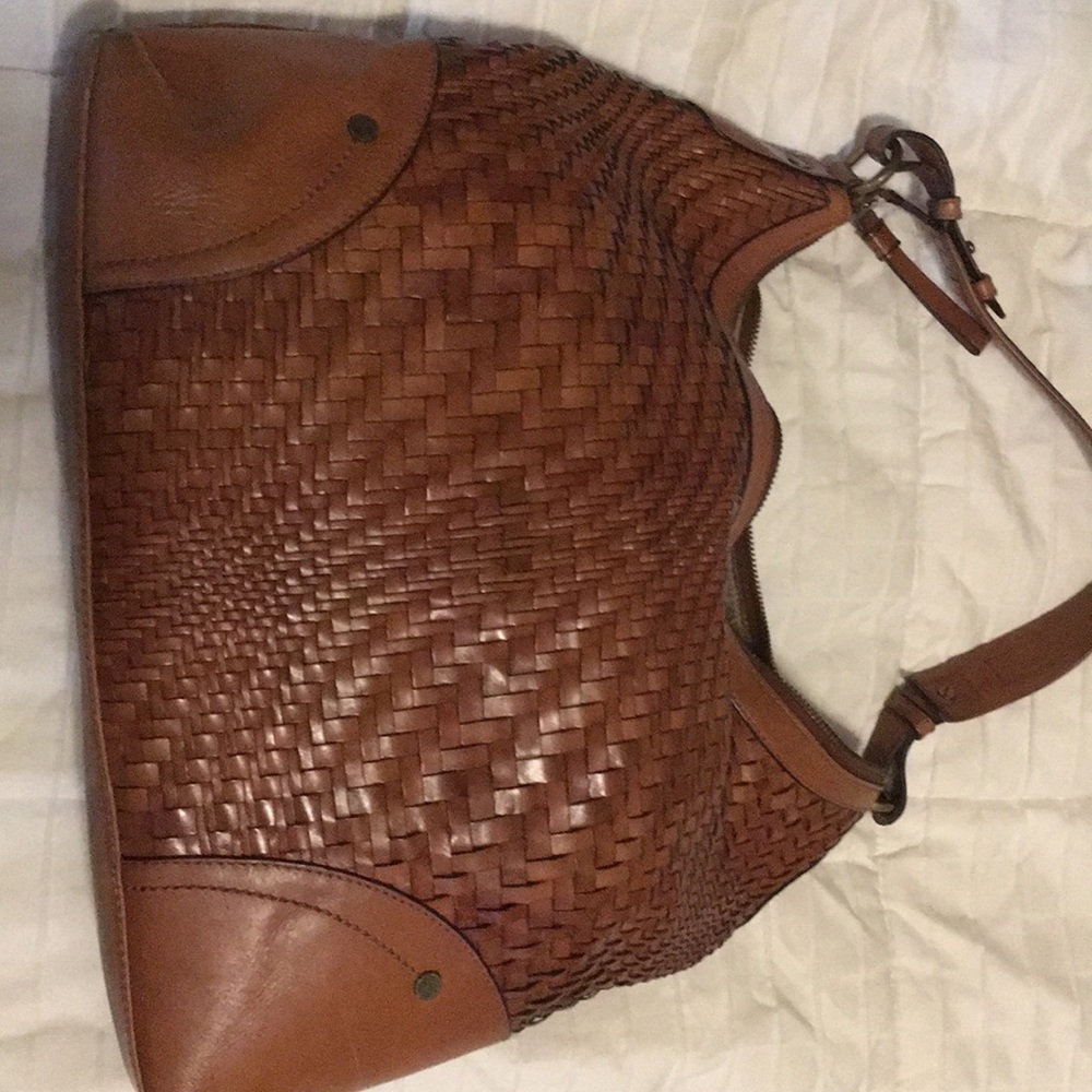 Cole Haan woven brown leather